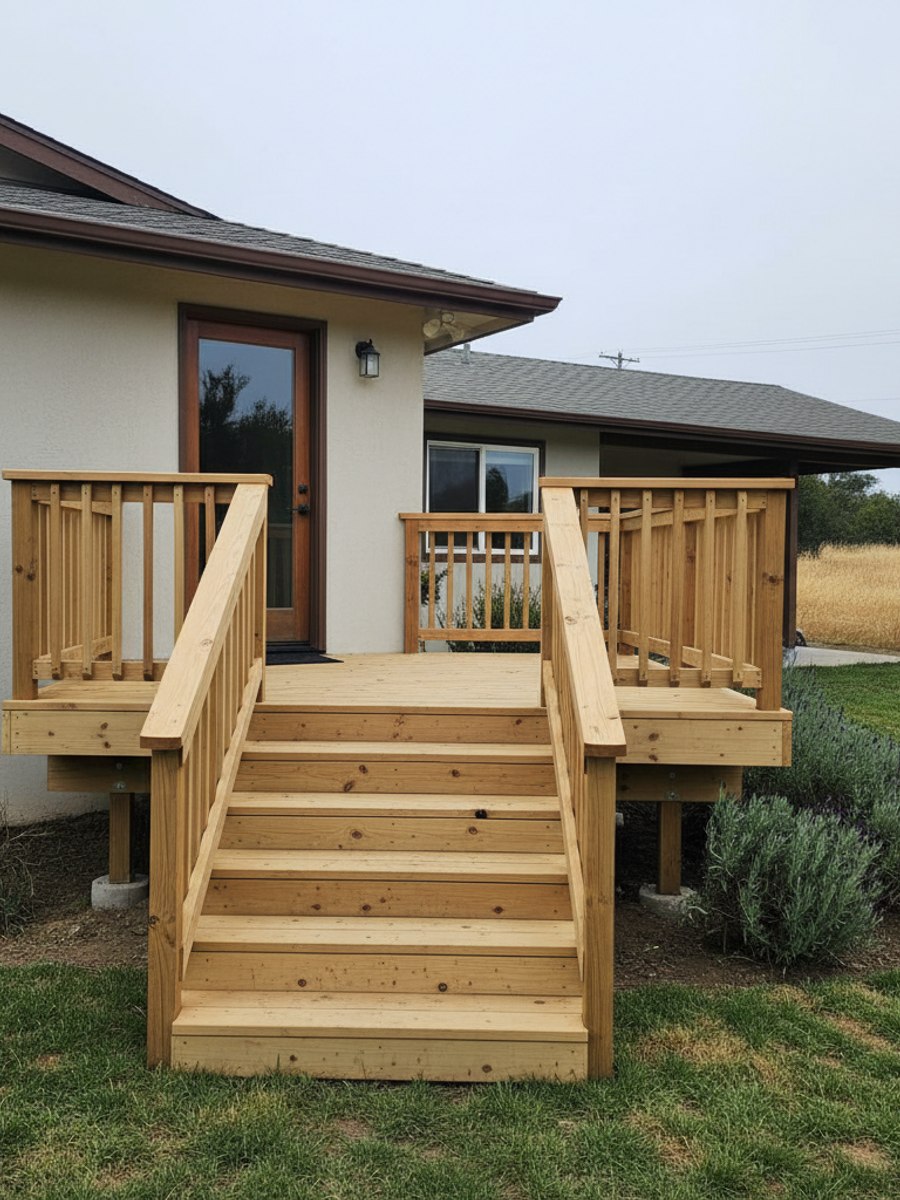 Custom Deck Design completed by Omega Deck Company in Palmdale, CA